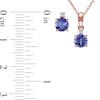 5.0mm Tanzanite and Diamond Accent Pendant and Stud Earrings Set in 10K Rose Gold