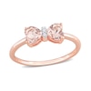 Thumbnail Image 0 of 5.0mm Heart-Shaped Morganite and Diamond Accent Bow Ring in 10K Rose Gold