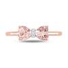 Thumbnail Image 3 of 5.0mm Heart-Shaped Morganite and Diamond Accent Bow Ring in 10K Rose Gold