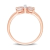 Thumbnail Image 4 of 5.0mm Heart-Shaped Morganite and Diamond Accent Bow Ring in 10K Rose Gold