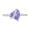 Thumbnail Image 3 of 8.0mm Trillion-Cut Tanzanite and 0.12 CT. T.W. Diamond Ribbon Ring in Sterling Silver