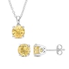 Thumbnail Image 0 of 7.0mm Citrine Solitaire Pendant and Stud Earrings Set in Sterling Silver
