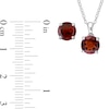 7.0mm Garnet Solitaire Pendant and Stud Earrings Set in Sterling Silver