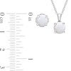 7.0mm Opal Solitaire Pendant and Stud Earrings Set in Sterling Silver