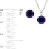 Thumbnail Image 4 of 7.0mm Blue Lab-Created Sapphire Solitaire Pendant and Stud Earrings Set in Sterling Silver
