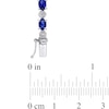 Oval Multi-Colour Lab-Created Sapphire and Diamond Accent Alternating Rainbow Line Bracelet in Sterling Silver - 7.25"