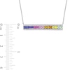 Thumbnail Image 3 of 3.0mm Princess-Cut Multi-Colour Lab-Created Sapphire Rainbow Triple-Row Bar Necklace in Sterling Silver - 16"