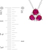Thumbnail Image 2 of 4.5mm Lab-Created Ruby and White Lab-Created Sapphire Pendant in Sterling Silver