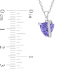 Thumbnail Image 2 of 8.0mm Trillion-Cut Tanzanite and 0.04 CT. T.W. Diamond Ribbon Pendant in Sterling Silver 