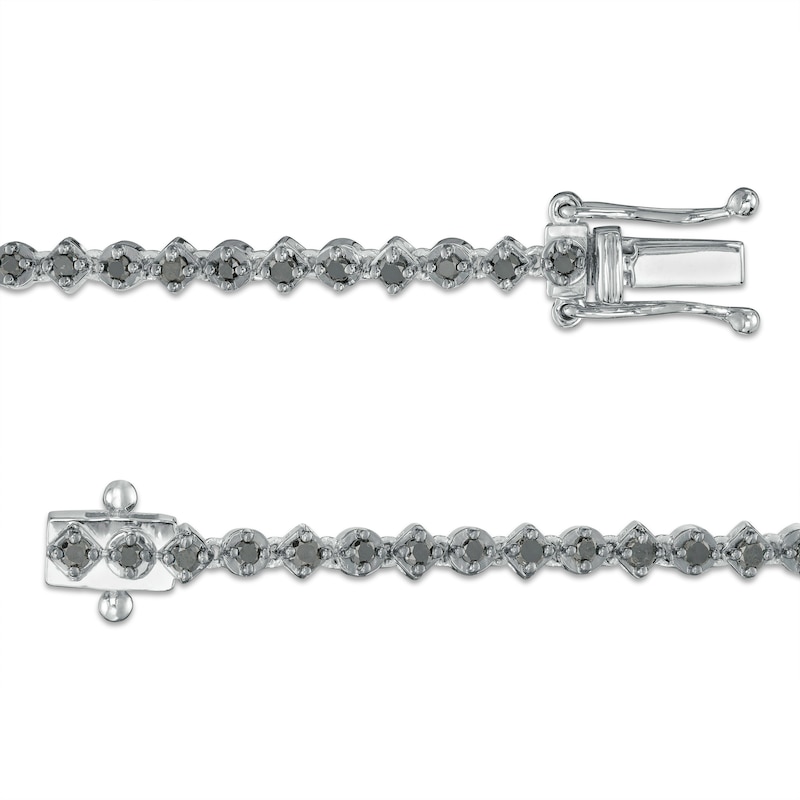 0.96 CT. T.W. Black Diamond Line Bracelet in Sterling Silver – 7.25"