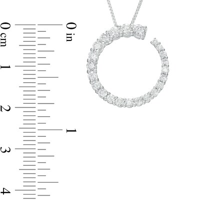 1.00 CT. T.W. Certified Lab-Created Diamond Graduated Circle Outline Pendant in 14K White Gold (F/SI2)