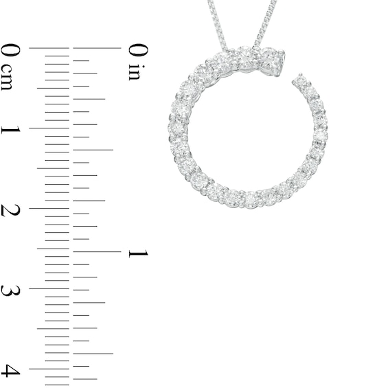 1.00 CT. T.W. Certified Lab-Created Diamond Graduated Circle Outline Pendant in 14K White Gold (F/SI2)