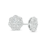 0.50 CT. T.W. Multi-Diamond Flower Stud Earrings in 10K White Gold