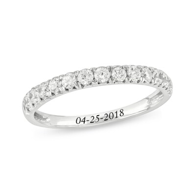 0.46 CT. T.W. Diamond Engravable Anniversary Band in Sterling Silver (1 Line)