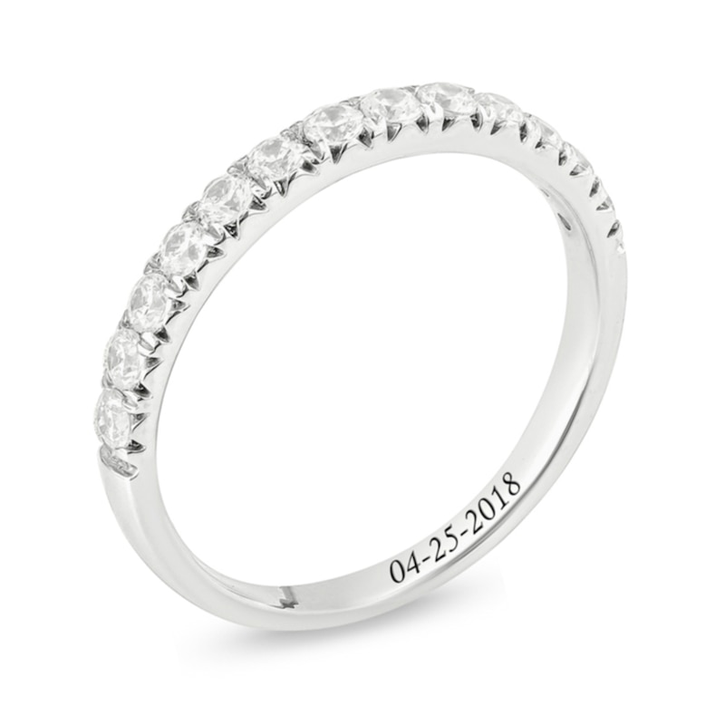 0.46 CT. T.W. Diamond Engravable Anniversary Band in Sterling Silver (1 Line)