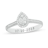 Thumbnail Image 0 of 0.18 CT. T.W. Pear-Shaped Multi-Diamond Frame Engravable Promise Ring in 10K White Gold (1 Line)