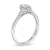 Thumbnail Image 1 of 0.18 CT. T.W. Pear-Shaped Multi-Diamond Frame Engravable Promise Ring in 10K White Gold (1 Line)