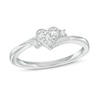 0.10 CT. T.W. Diamond Heart Promise Ring in Sterling Silver