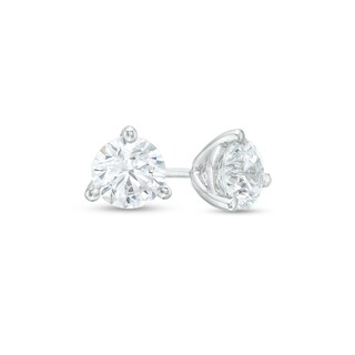 CT. T.W. Certified Canadian Diamond Solitaire Stud Earrings in 14K White Gold (I/I2