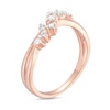 0.16 CT. T.W. Diamond Crossover Split Shank Promise Ring in Sterling Silver with Rose-Tone Flash Plate