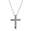 Thumbnail Image 0 of 0.40 CT. T.W. Black Diamond Cross Pendant in Sterling Silver