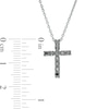 Thumbnail Image 2 of 0.40 CT. T.W. Black Diamond Cross Pendant in Sterling Silver