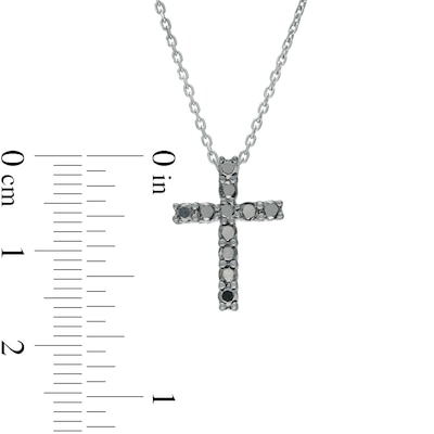 0.40 CT. T.W. Black Diamond Cross Pendant in Sterling Silver