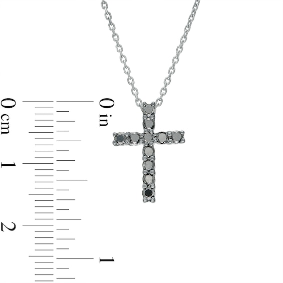 0.40 CT. T.W. Black Diamond Cross Pendant in Sterling Silver