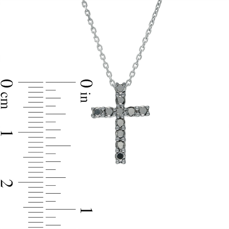 0.40 CT. T.W. Black Diamond Cross Pendant in Sterling Silver