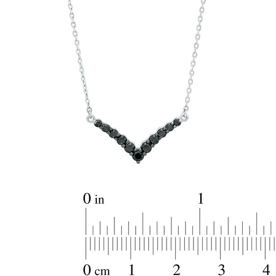 0.50 CT. T.W. Black Diamond Chevron Necklace in Sterling Silver – 18.75"