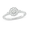 Thumbnail Image 0 of 0.21 CT. T.W. Diamond Flower Frame Promise Ring in Sterling Silver