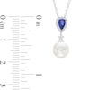 Thumbnail Image 3 of Vera Wang Love Collection Freshwater Cultured Pearl, Blue Sapphire and 0.05 CT. T.W. Diamond Pendant in 10K White Gold