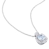 Thumbnail Image 3 of 5.0mm Cushion-Cut Aquamarine and 0.29 CT. T.W. Diamond Frame Pendant and Drop Earrings Set in 10K White Gold - 17"