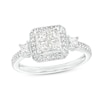 0.68 CT. T.W. Quad Princess-Cut Diamond Frame Engagement Ring in 10K White Gold (H/I1)