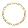 Thumbnail Image 2 of 14.5mm Figaro Chain Necklace in Sterling Silver with Gold-Tone Flash Plate - 24"