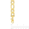 Thumbnail Image 3 of 14.5mm Figaro Chain Necklace in Sterling Silver with Gold-Tone Flash Plate - 24"