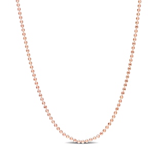 1.5mm Bead Chain Necklace in Sterling Silver with Rose-Tone Flash Plate