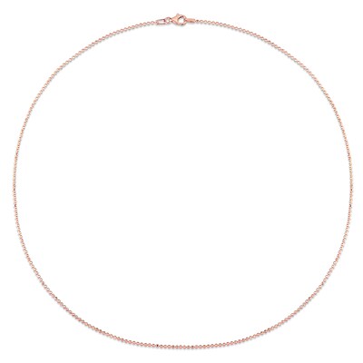 1.5mm Bead Chain Necklace in Sterling Silver with Rose-Tone Flash Plate