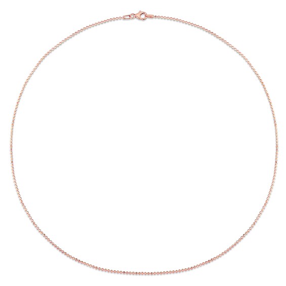 1.5mm Bead Chain Necklace in Sterling Silver with Rose-Tone Flash Plate