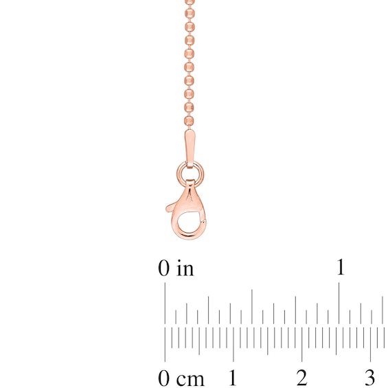 1.5mm Bead Chain Necklace in Sterling Silver with Rose-Tone Flash Plate