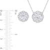 9.0mm White Lab-Created Sapphire Patterned Frame Necklace and Stud Earrings Set in 10K White Gold - 17"