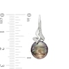 Baroque Black Tahitian Cultured Pearl and White Topaz Flame Pendant and Drop Earrings Set in Sterling Silver-20"