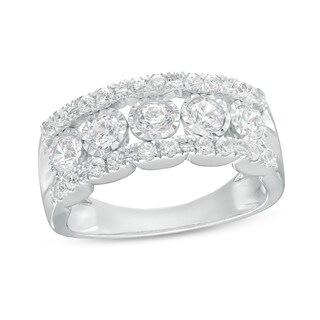 1.00 CT. T.W. Diamond Triple Row Anniversary Band in 10K White Gold