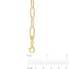 6.0mm Paper Clip Chain Anklet in Sterling Silver in Gold-Tone Flash Plate - 9"