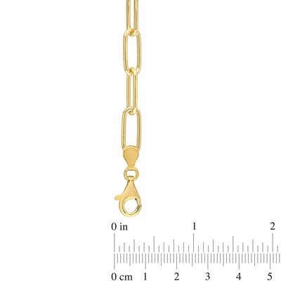 6.0mm Paper Clip Chain Anklet in Sterling Silver in Gold-Tone Flash Plate - 9"