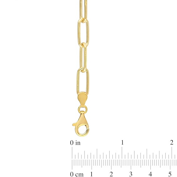 6.0mm Paper Clip Chain Anklet in Sterling Silver in Gold-Tone Flash Plate - 9"