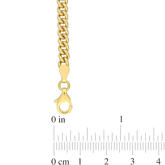 4.4mm Curb Chain Anklet in Sterling Silver in Gold-Tone Flash Plate - 9"