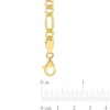 5.5mm Figaro Chain Anklet in Sterling Silver with Gold-Tone Flash Plate - 9"