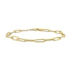 Thumbnail Image 0 of 5.0mm Diamond-Cut Paper Clip Chain Anklet in Sterling Silver in Gold-Tone Flash Plate - 9"