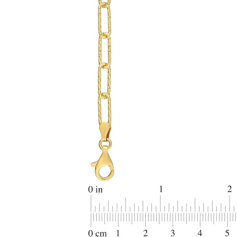 5.0mm Diamond-Cut Paper Clip Chain Anklet in Sterling Silver in Gold-Tone Flash Plate - 9"|Peoples Jewellers